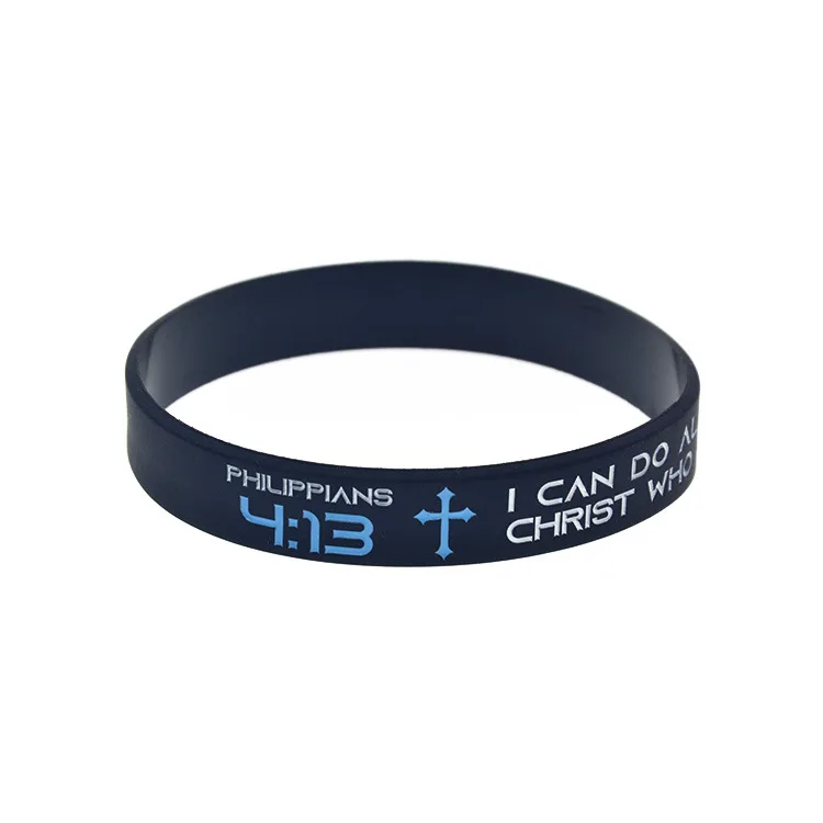 New Minimalist Faith Bracelet 4110 316 19 413 Silicone Bracelet For Male And Female Students Sports Black Bracelet