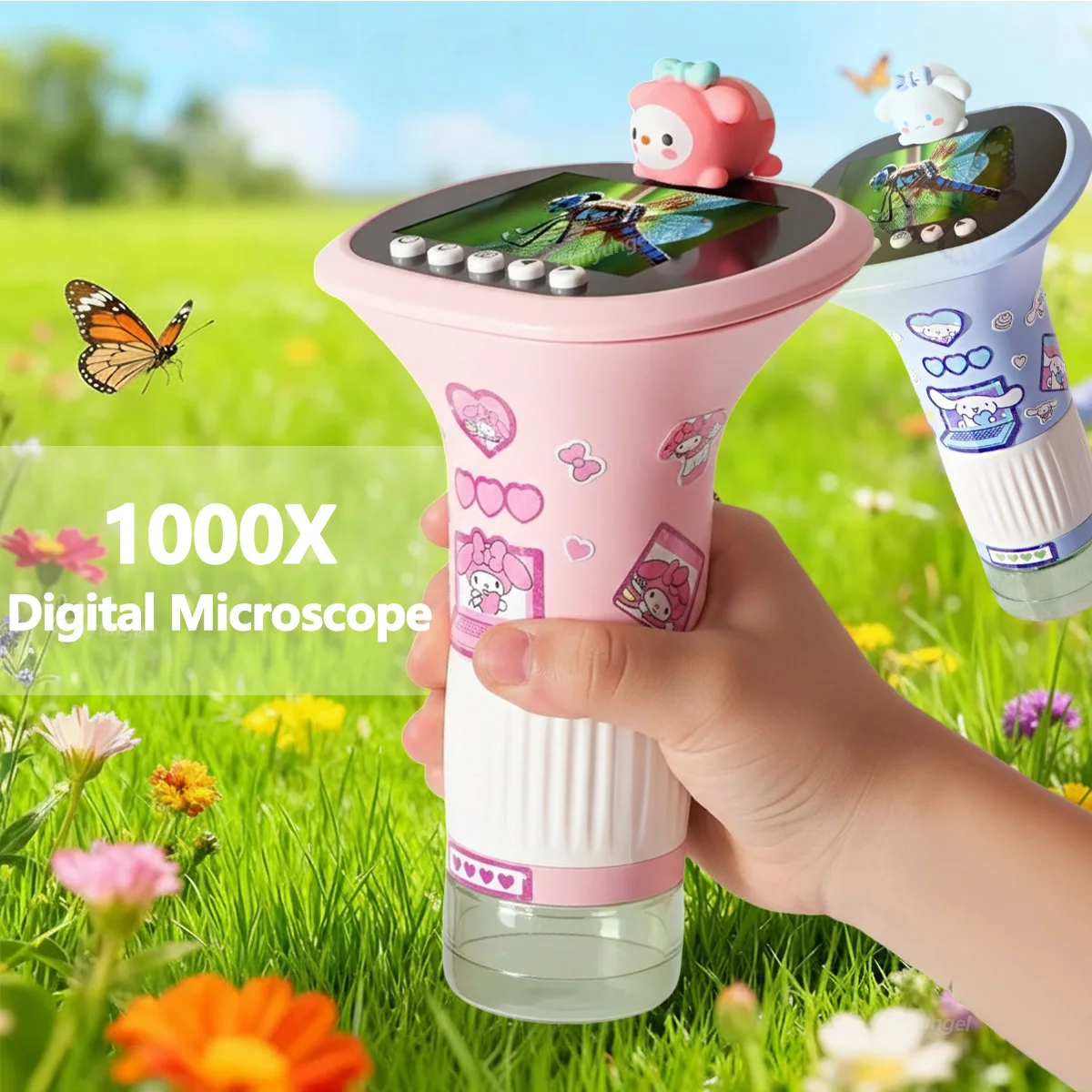 

Chriyungel 1000X Handheld Digital Microscope for Kids STEM Science Toy with LED Light for Photo Video Educational Toys Gift