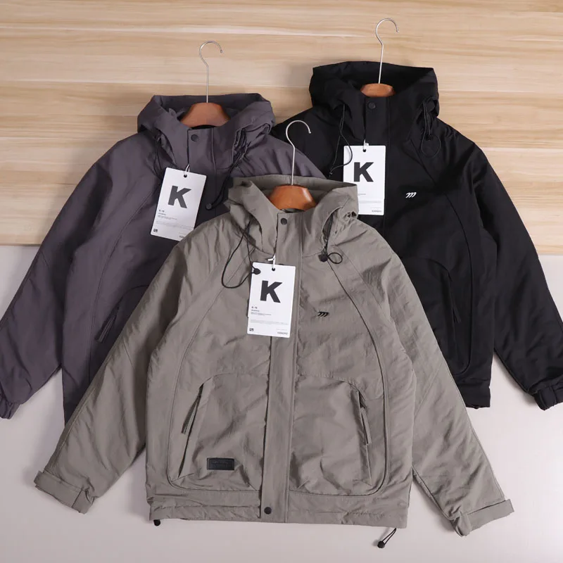 

Новое американское ветрозащитное водостойкое хлопковое мужское осенне-зимнее рабочее пальто с капюшоном, теплое хлопковое пальто