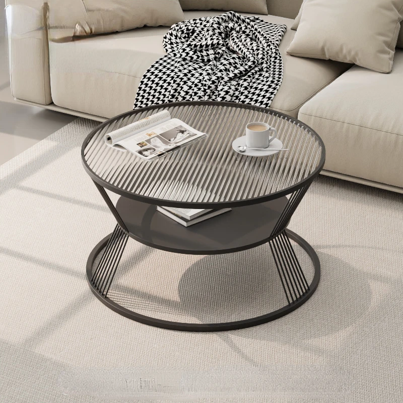 Table Basse Moderne et Minimaliste en Métal Transparent, Rangement Nordique, Meuble d'Entrée