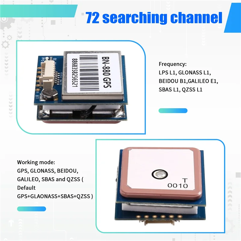 【B74A】BN-880 GNSS وحدة GPS مزدوجة مع بوصلة QMC5883L لوحدة التحكم في الطيران AMP2.6/PIX-HAWK