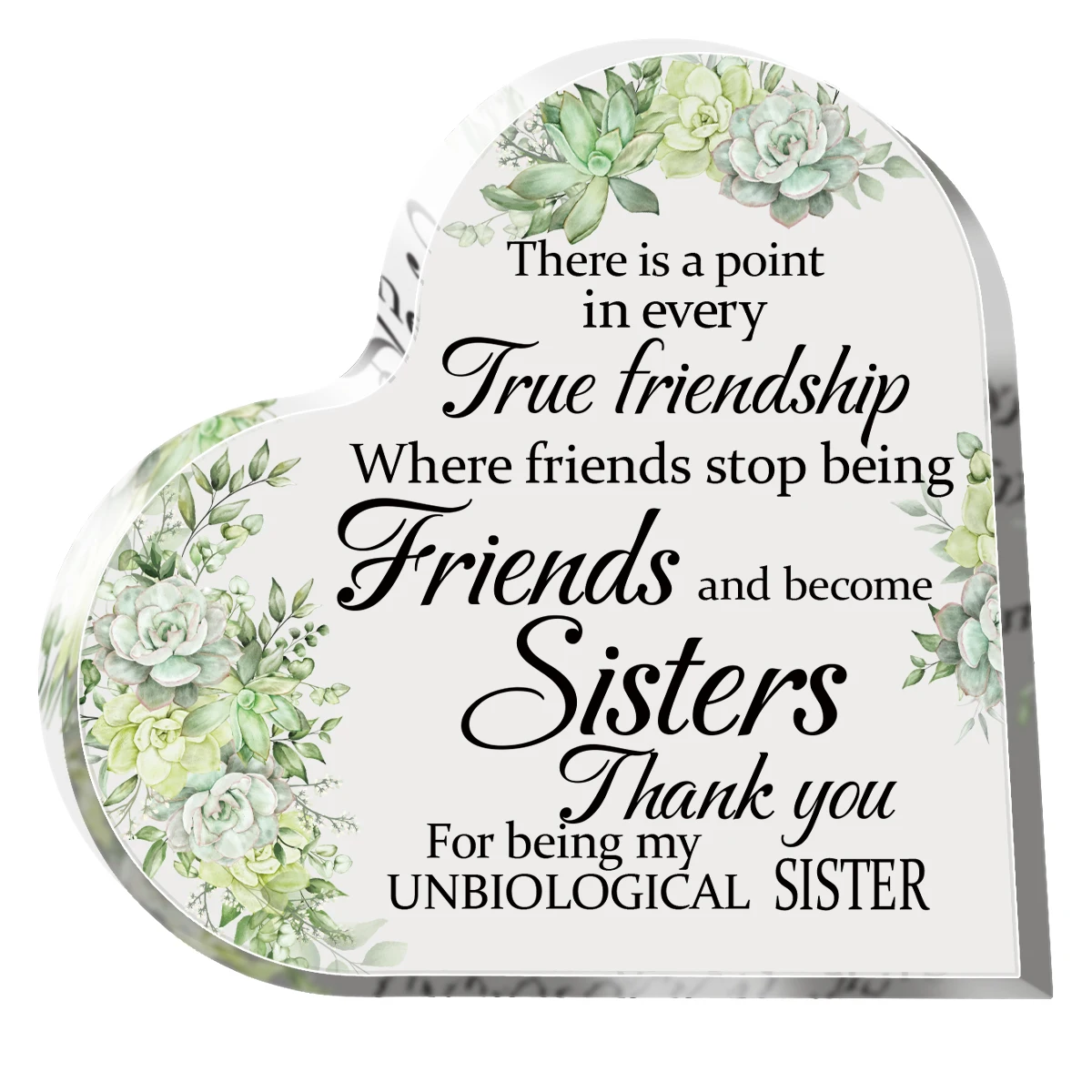 1PC,Acrylic Love Heart Friendship Plaque,Thank You Gifts For Best Friend For Sister Gifts Decorative Signs For Room Decoration