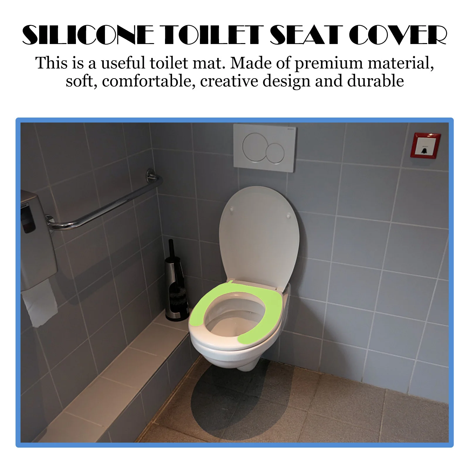 

Silicone Toilet Seat Cover Washable Soft Warm Pads For Home Bathroom Light Green Comfortable Useful Gift