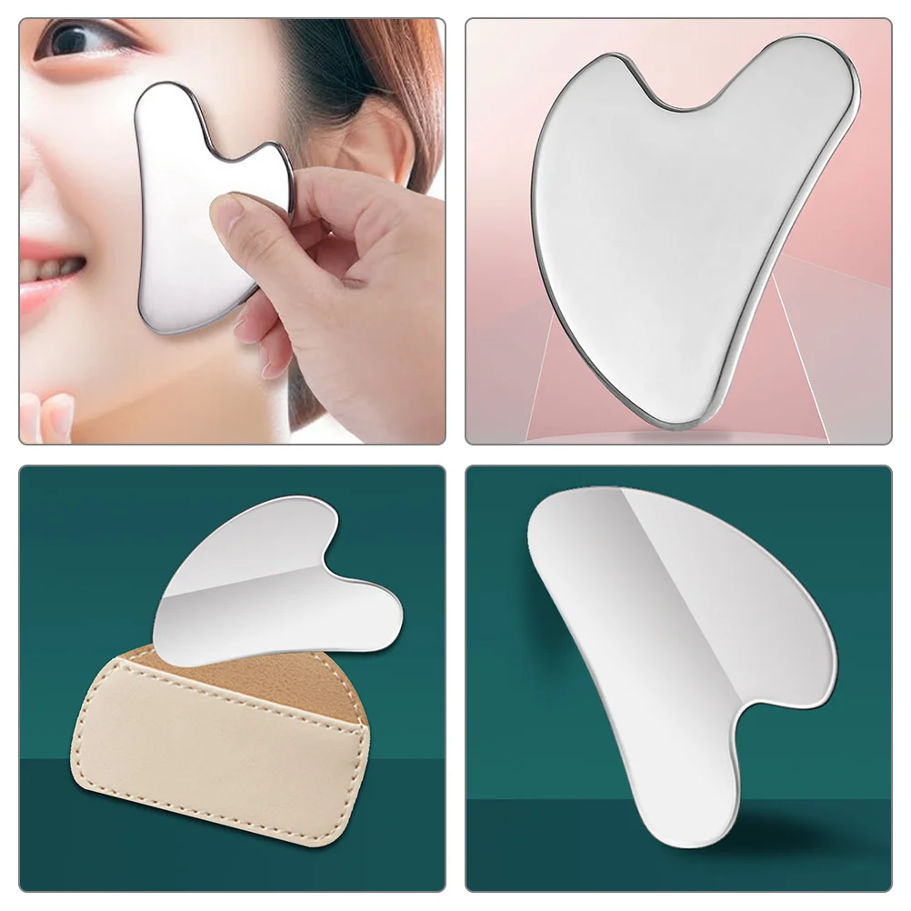 เครื่องนวดหน้ากัวซาสแตนเลส รูปหัวใจ ขอบเรียบ ทนทาน สำหรับใช้ในบ้าน