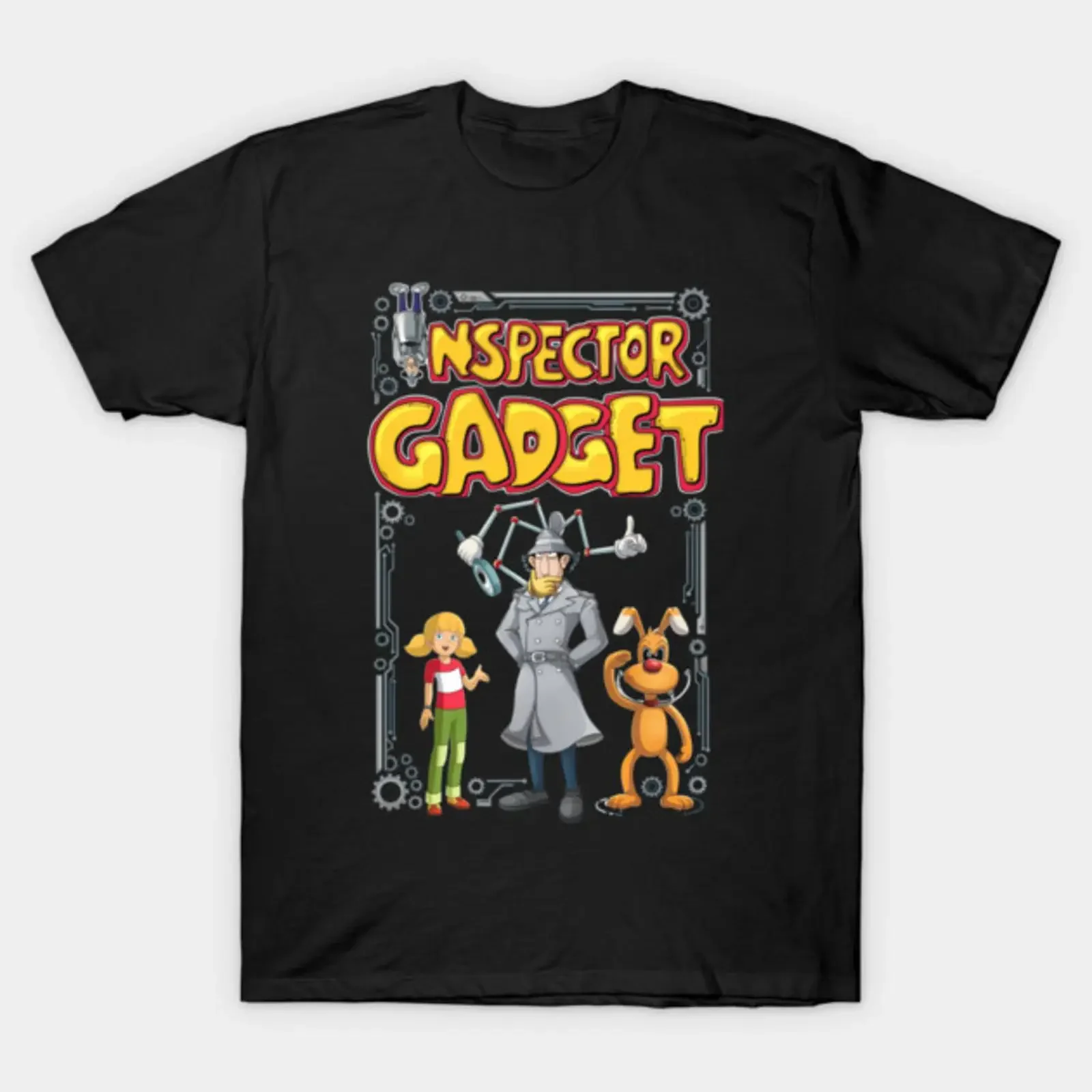 Detective Gadget Team Up Retro Show T Shirt vintage Washed Stretched Casual Comfortable Slightly homme graphic Unisex Soft