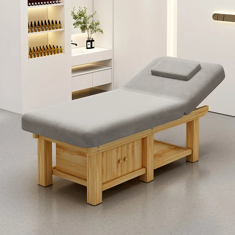 Mesas de Masaje multifunción de madera maciza, colocación de belleza, amasado, camas de Masaje tailandesas, muebles de salón de pedicura de pestañas, Cama Masaje FYMB