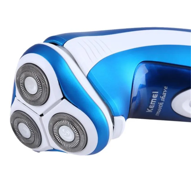 Afeitadora eléctrica lavable para hombre, maquinilla de afeitar de barba giratoria con flotador 3D, recortadora de pelo facial, cortadora de bigote, aseo Masculino