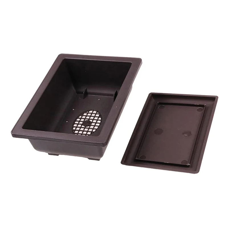 1PC Flower Pot Imitation Plastic Balcony Square Pots Flower Bonsai Bowl Nursery Basin Planter Imitation Rectangle Flower Pot