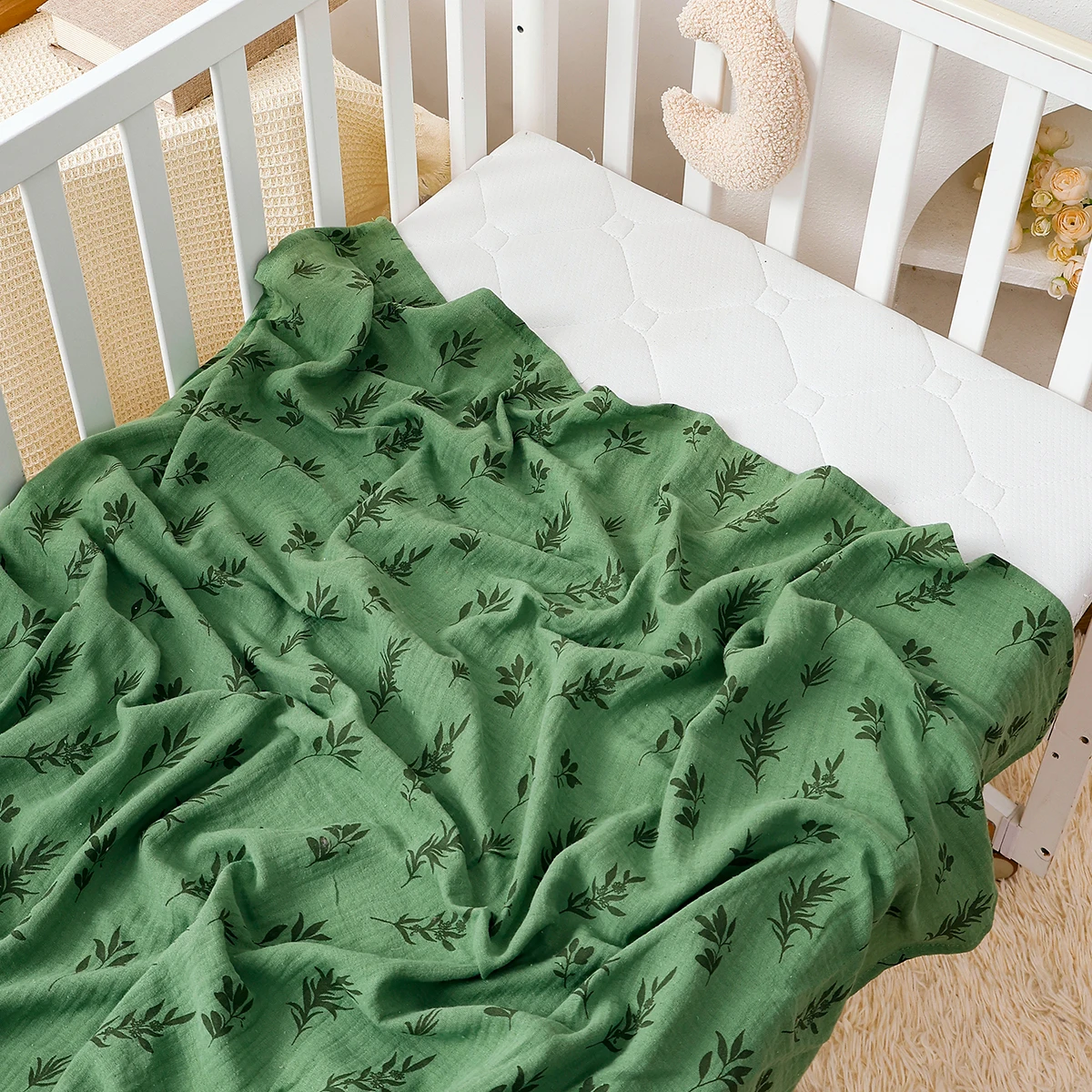 HappyFlute 100*100CM Cotton Fiber Baby Swaddle Newborn Blanket Infant Wrap - Soft Print Design 1pc New Baby Wrap