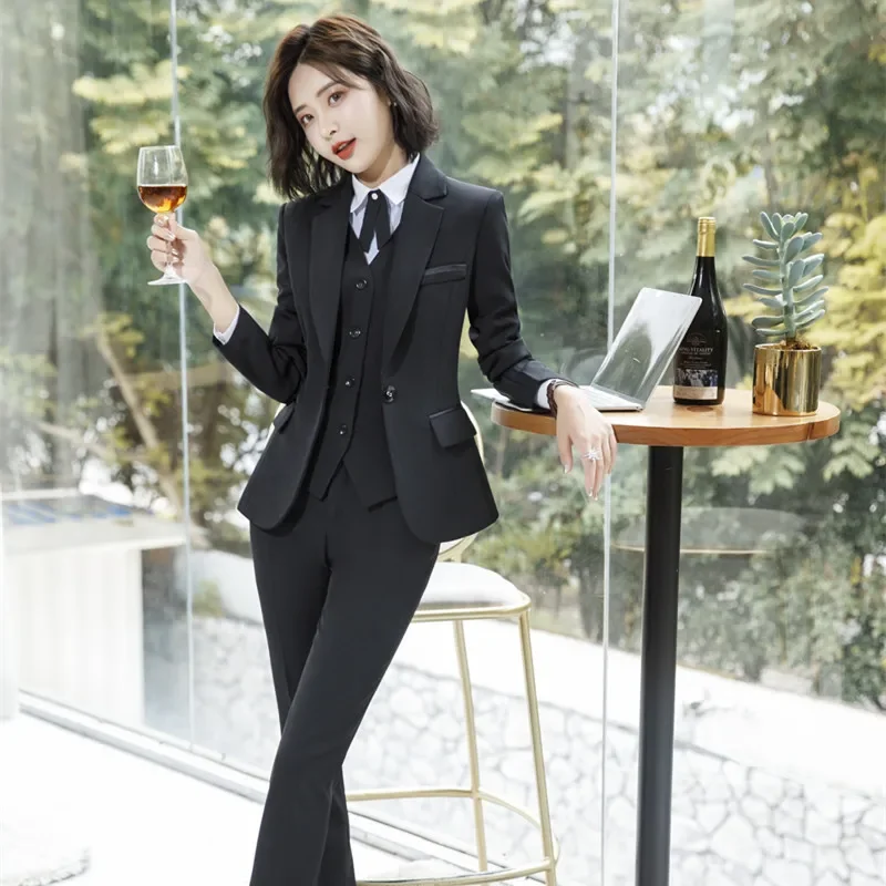 Spring Autumn Women Business 2 Piece Pants Blazer Set Black Pant Suits Office Lady Work Formal Jacket Suit Female Plus Size 5XL