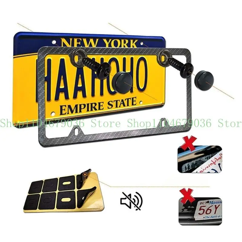 652F Theft Proof Steel License Plate Fasteners Set Quick & Secure License Plate Screw