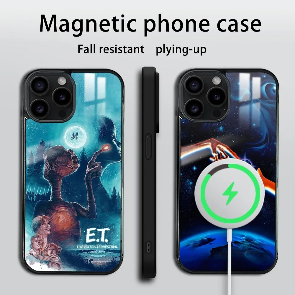 E.T. the Extra-Terrestrial Phone Case For iPhone 16 15 14 13 12 11 Pro Max Plus Mini Mirror Wireless magnetic case