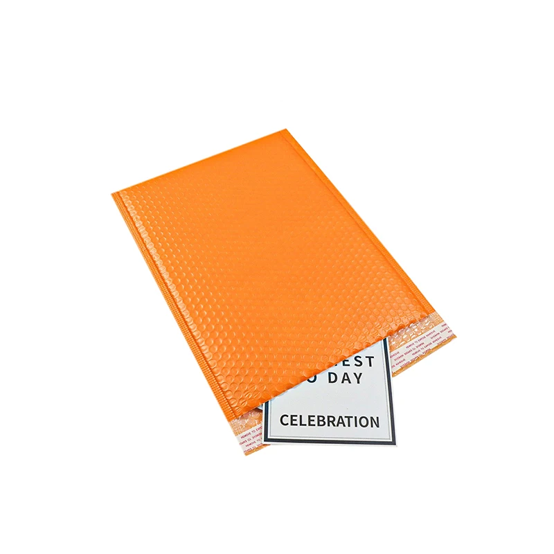 Sacos De Bolha Impermeáveis, Laranja Brilhante, Envelope De Bolha De Plástico, Embalagem De Roupas, Envelopes De Envio, Mailers De Negócios, 50Pcs