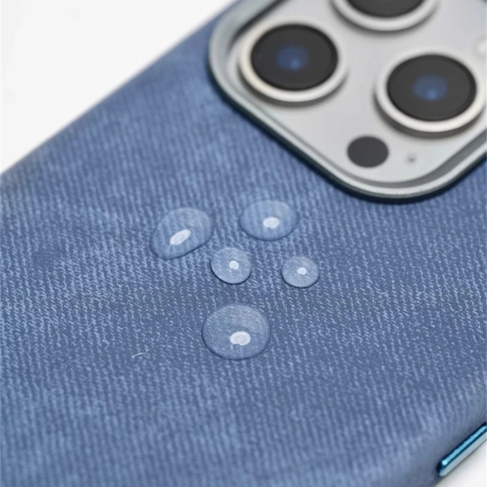 Luksusowe metalowe etui z magnetycznymi włóknami i skórzanym wykończeniem do iPhone 18 17 Pro Max 16 15 14 13, kompatybilne z bezprzewodowym ładowaniem MagSafe, odporne na wstrząsy. — zdjęcie produktu 5