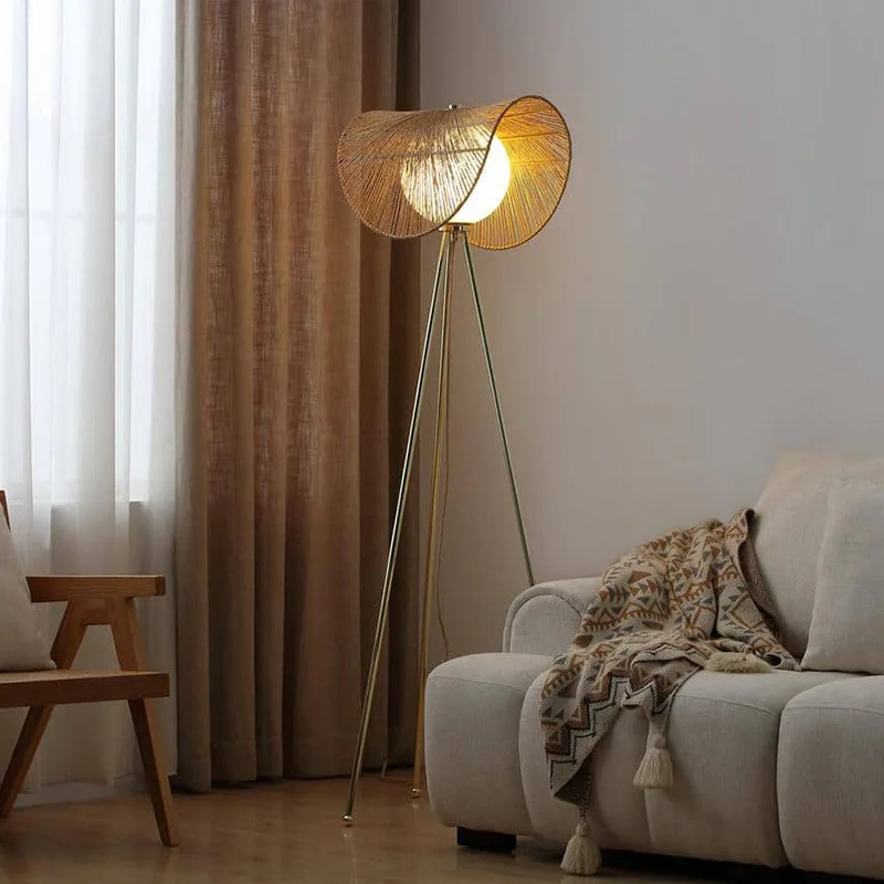 مصباح أرضي للرياح على الطراز الياباني wabi-**** مصمم لغرفة النوم وغرفة الدراسة وغرفة الشاي ومصباح منسوج لغرفة المعيشة وغرفة المعيشة