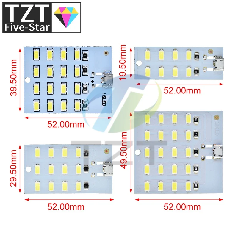 high quality 5730 smd 5V 430mA~470mA White  Mirco Usb 5730 LED lighting panel USB mobile light Emergency light  night light