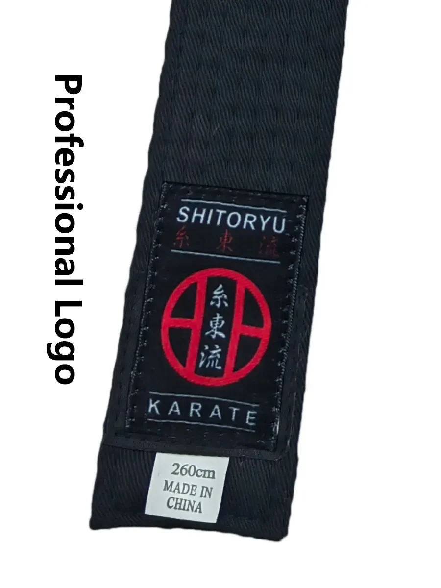 Shito-Ryu karate czarny pas 1,6 cala szerokości młodzieżowy karate haftowany japoński pas unisex darmowa nazwa hurtowa personalizacja