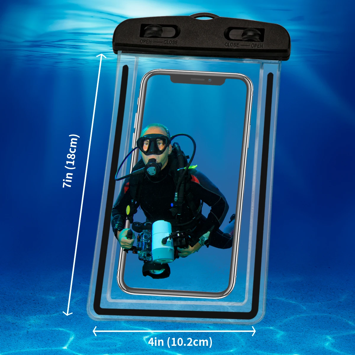 IPX8 Waterproof Phone Bag, Waterproof Phone Pouch for iphone HUAWEI XIAOMI, Underwater Swimming Diving Phones Case