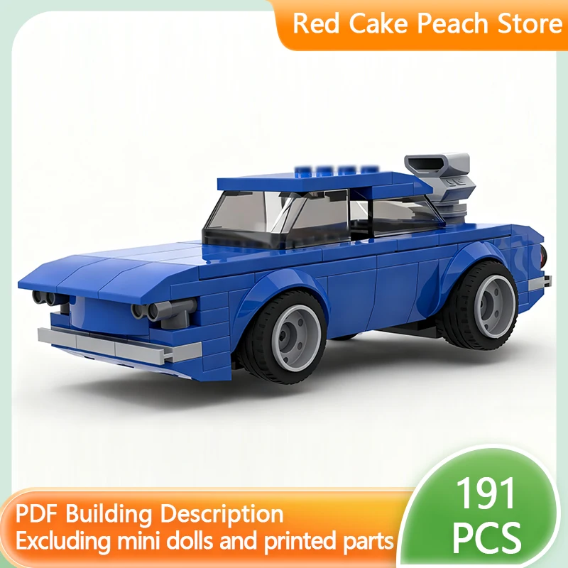 

Модель городской автомобиль MOC, строительные кирпичи, синий модифицированный гоночный автомобиль, модульная технология, детские праздничные подарки, сборка игрушек, костюм