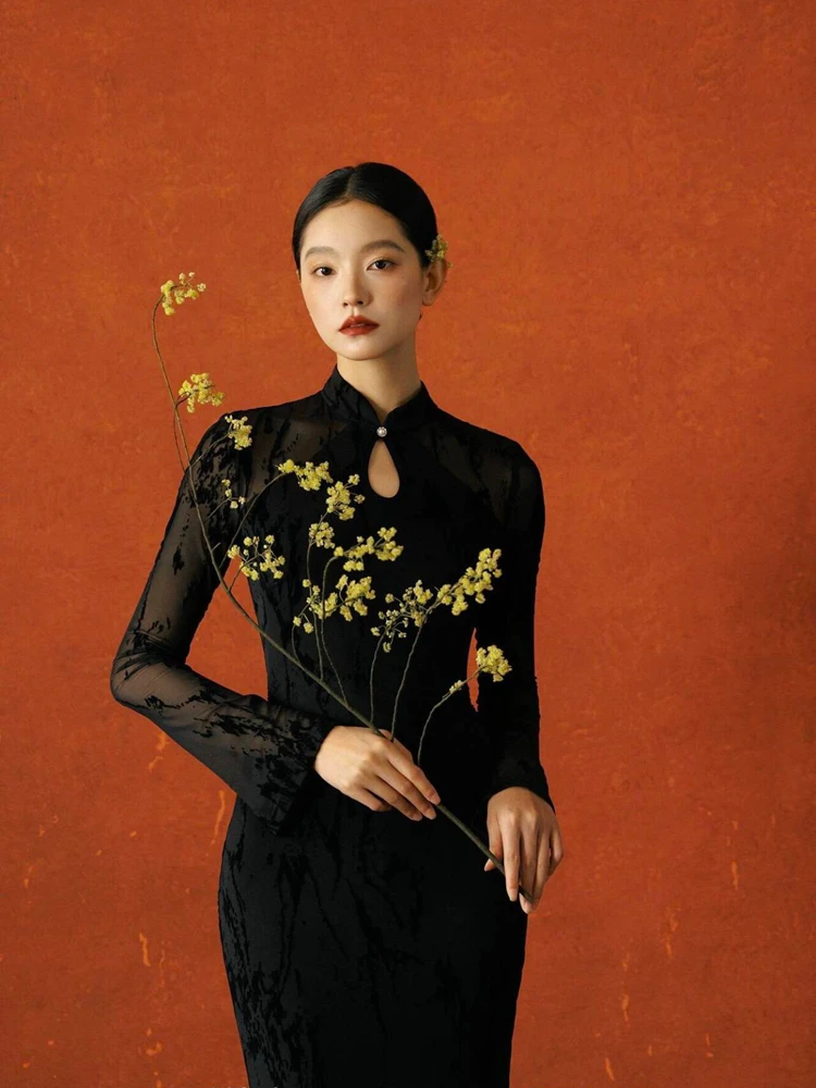 

Элегантный костюм для фотосессии в стиле ретро: Национальный стиль, женственная атмосфера, новый китайский дизайн для фотостудии