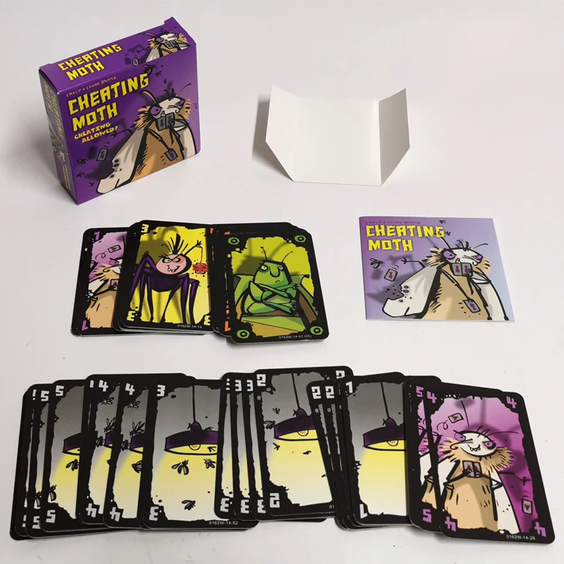 Cheating Moth Card Game Family Bluffing Strategy with Poker Elements for Ages 8 and Up