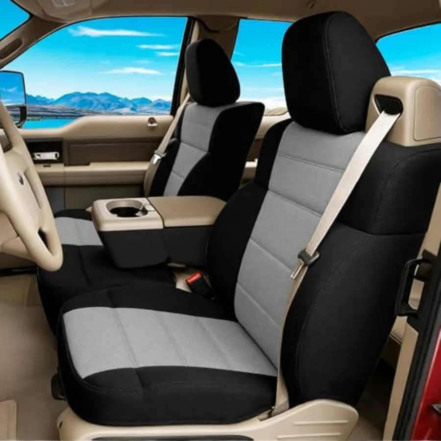 

40/20/40 Durable Oxford Fabric Split Bench Seat Covers for Ford F150 XL Stard Cab 2004 2005 2006 2007 2008 with Integrated Seat