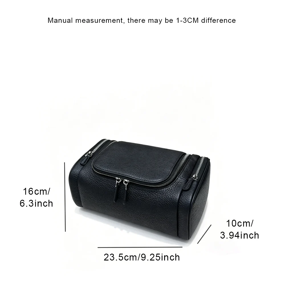Echtes Leder Unisex Hängende Kosmetiktasche Reise Große Kapazität Multifunktionale Premium Toilettenartikel-Aufbewahrungstasche Tragbar – Detail 3