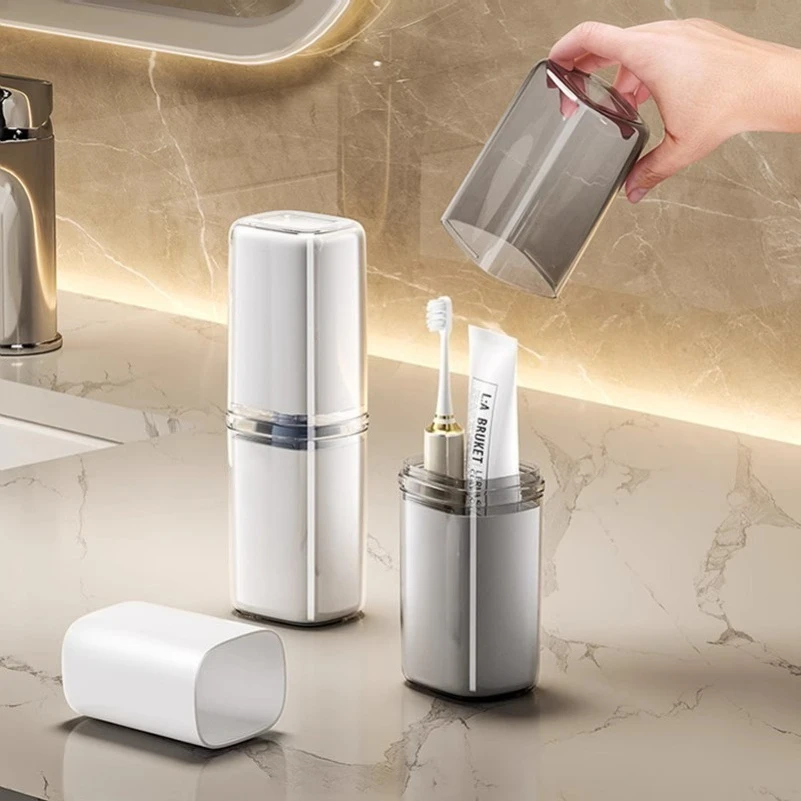 Travel Washing Cup Portable Brushing Cup Tooth Cylinder Toothware Travel Going Out Toothbrush Mouthwash Cup Storage Box Set