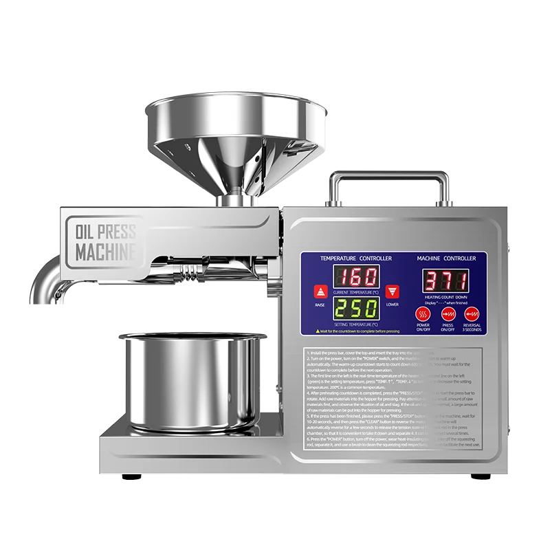 High Quality Small Cocoa Butter Sesame Oil Extractor Walnut Oil Press Machine Soybean Peanut Mini Oil Press Machine Provided 8kg