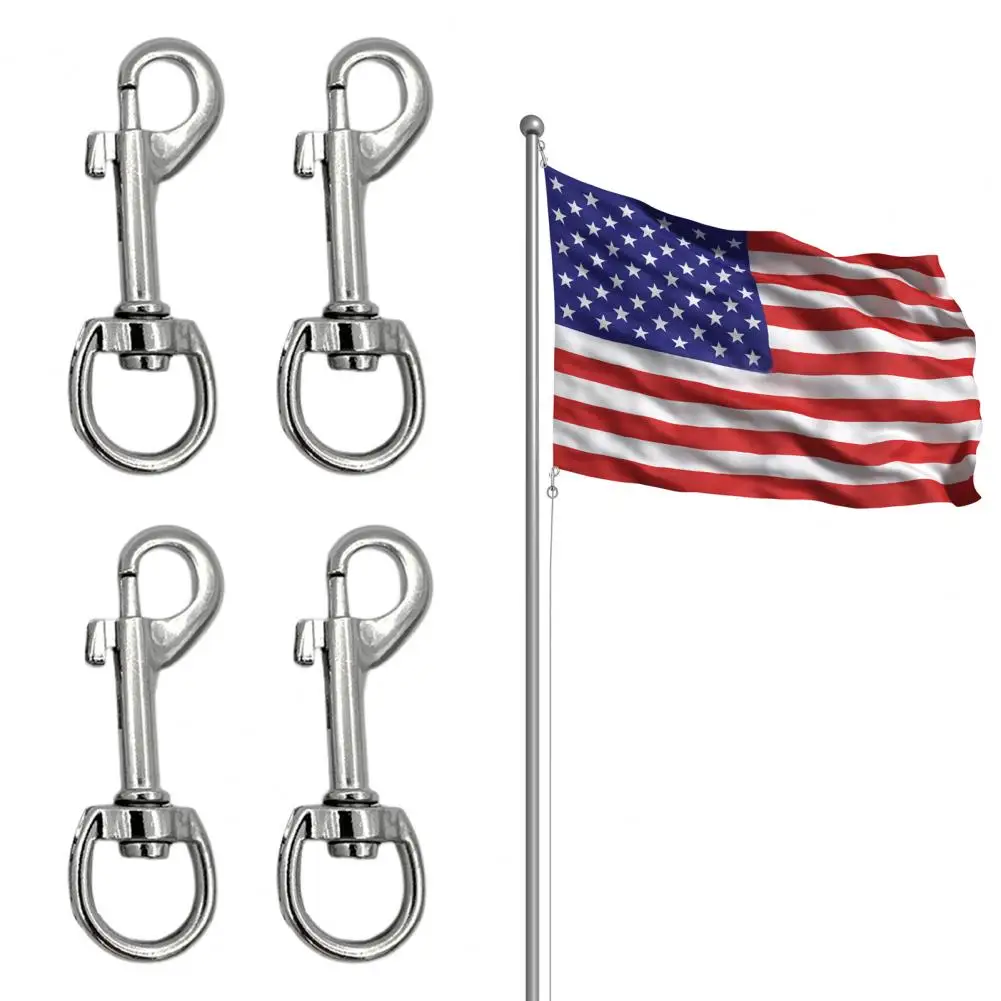 

4Pcs/Set Flag Swivel Clip Heavy Duty Zinc Alloy Pet Leash Buckle Flagpole Halyard Rope Snap Hook Flagpole Accessories