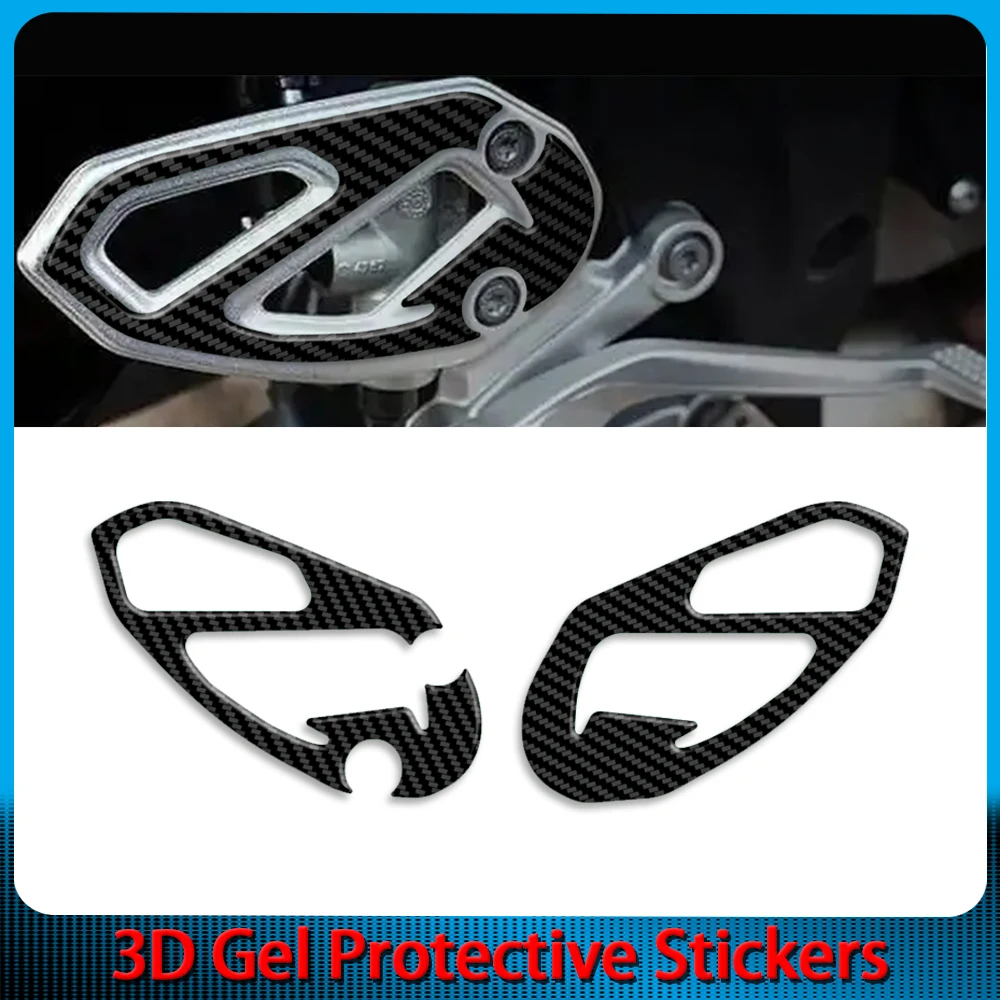 3D Gel Decals For S1000XR S1000 XR 2015 2016 2017 2018 2019 Metal Paint Protection Decals Footpegs Carbon FiberLook Accessories