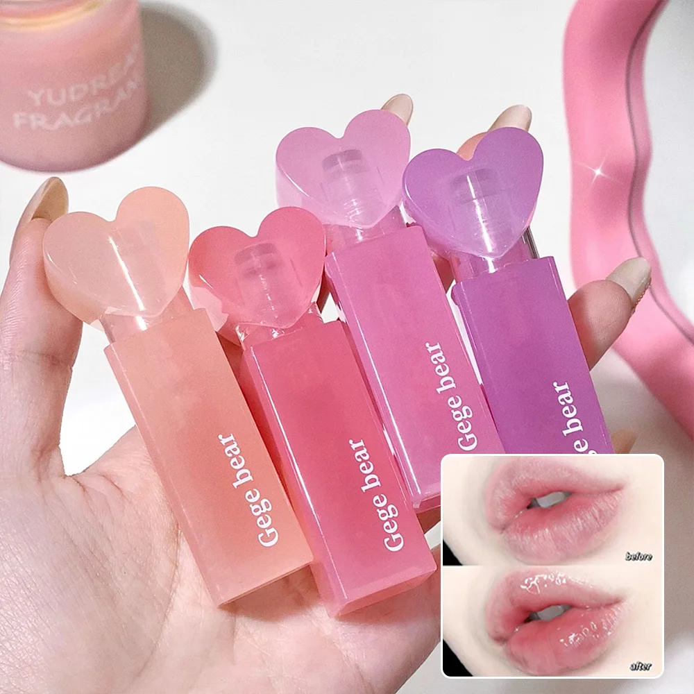 Gege Bear Sweetheart 과일 모이스춰 라이징 립 글로스 모이스춰 라이징 워터 라이트 립스틱베이스