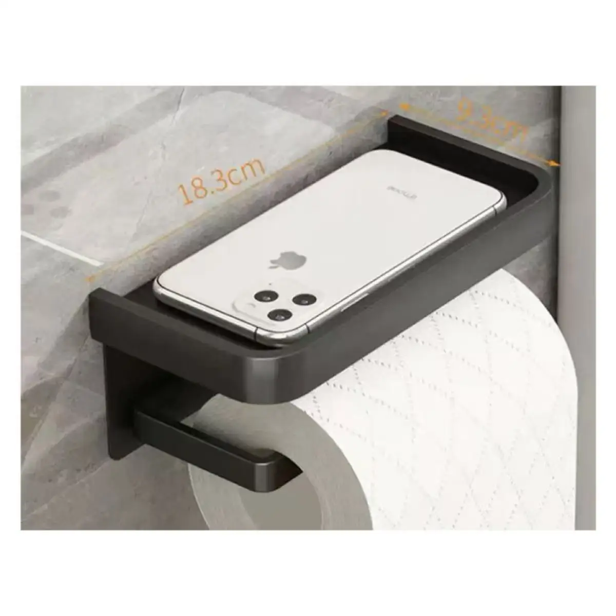 Toilet Paper Roll holder With Shelf Aluminum Toilet Paper dispenser No Drill Tissue hanger Toilet Bathroom Accessories image 6