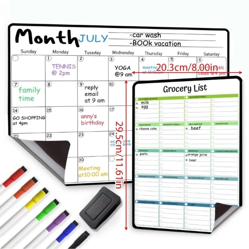 Магнитный ежемесячный календарь с маркерами сухой экрас Диаграмма Have Weekly Whitebord Dry Erass Board для холодильников