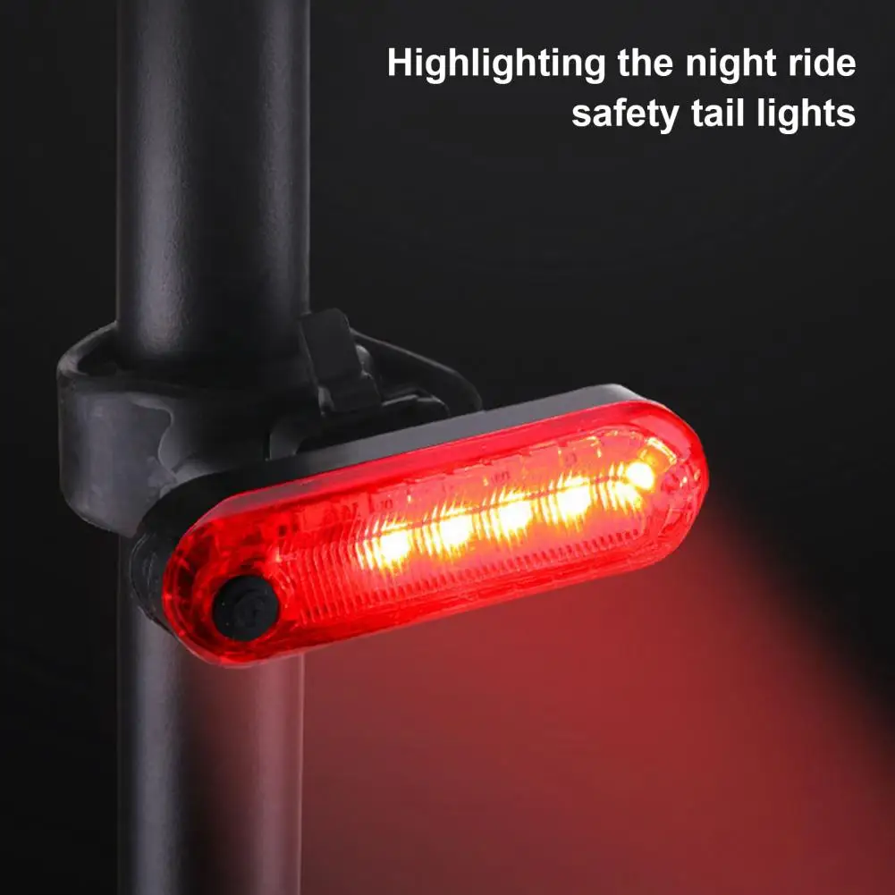 USB Rechargeable Bicycle Tail Light Energy-Saving LED Lamp Waterproof Bike Rear Safety Flashlight for Night Riding Outdoor Cycli