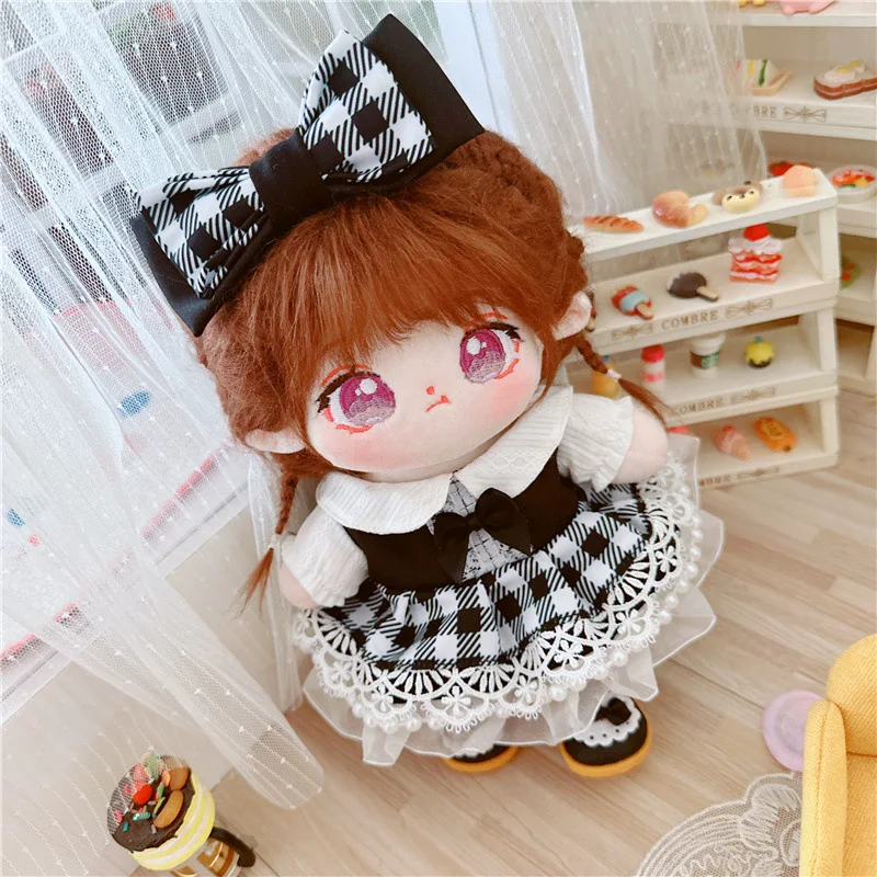 20cm Idol Doll Animal Plush Star Dolls Baby Clothes Shoes Naked Baby Exaggerated Bow Skit Stuffed Toys Fans Collection Gift