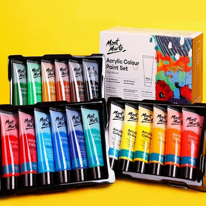 

6/12/18 Colors Acrylic Paint Set 75ml Studio Special Hand-painted DIY Waterproof Textile Painting Paint Art Supplies