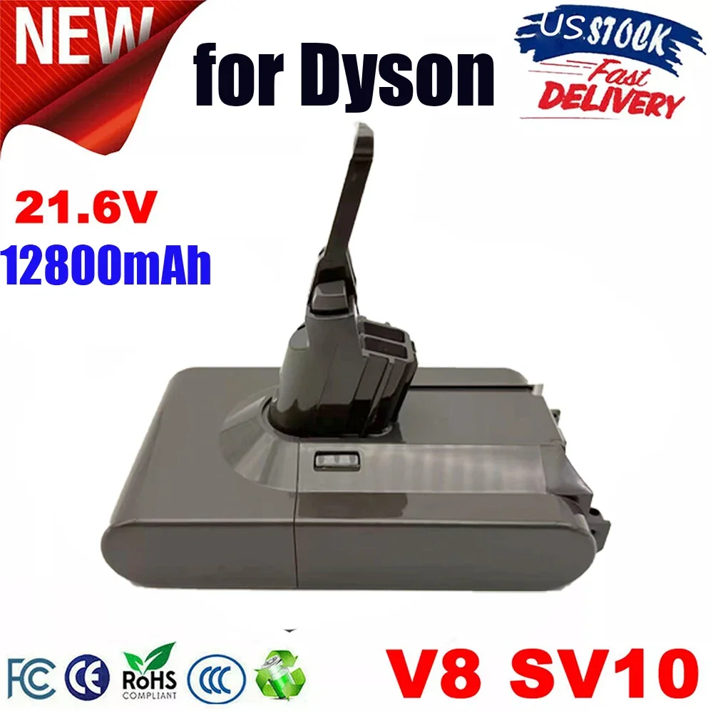 👉 👉 2026 لدايسون V8 21.6 فولت 12800 مللي أمبير استبدال البطارية ل دايسون V8 المطلق خالية من الحبل مكنسة كهربائية محمولة باليد