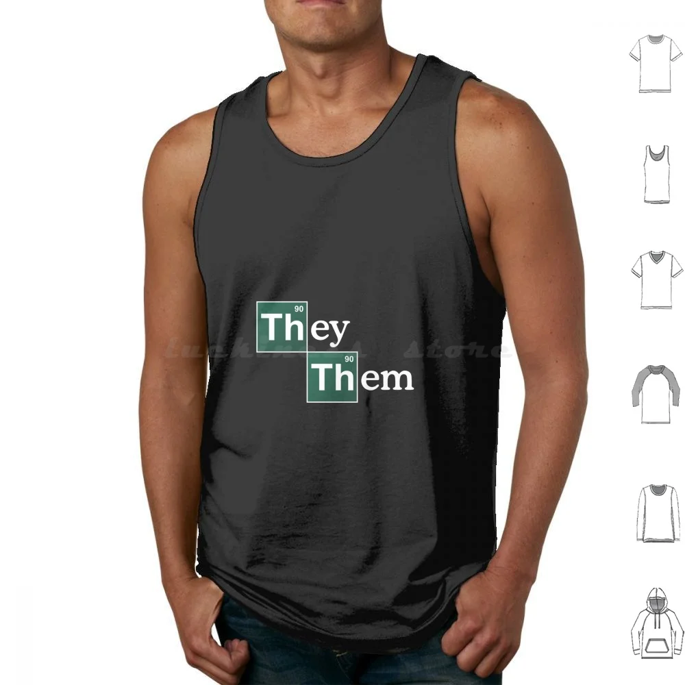 They / Them-Pronouns Pin-+ Tank Tops Print Cotton Pronoun Pride Support Pride Representation Ally Fan Equality Awareness