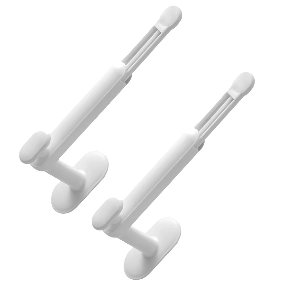 

2pcs White Telescopic Adhesive Hooks for Hairb Storage Wall Mounted Jewelry ganizer Decorative Home Display Rack