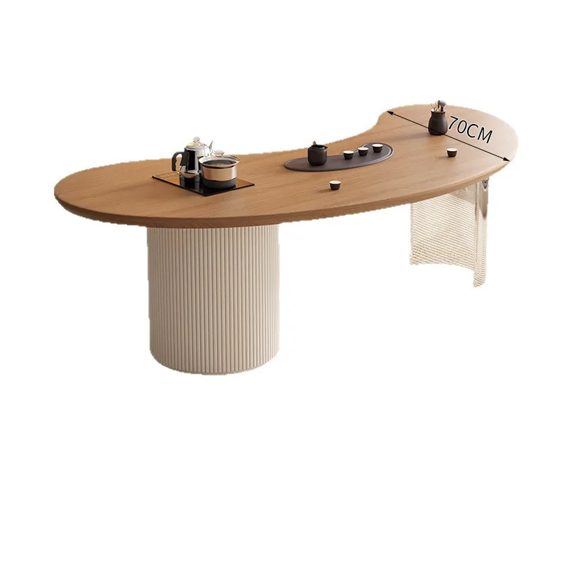 Balcony tea table Kung Fu tea table and chair combination Small modern high-end simple household cream wind small teatable