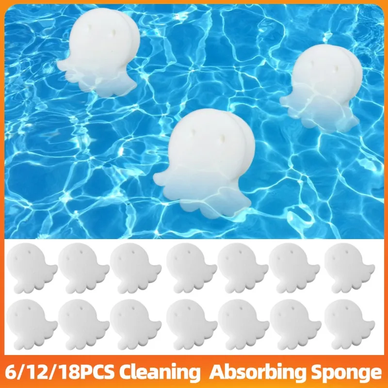 26/12/18pcs Swimming Pool Oil Absorbing Sponge Cleaning Tools Octopus Shaped Absorbing Filter Sponge for Bath Pool SPA Hot Tub