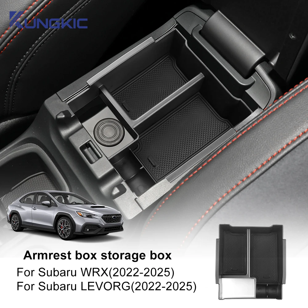 For Subaru Levorg WRX 2022 2023 2024 2025 ABS LHD RHD Central Armrest Storage Box Phone Card Holder Storage Box Tray Organizer