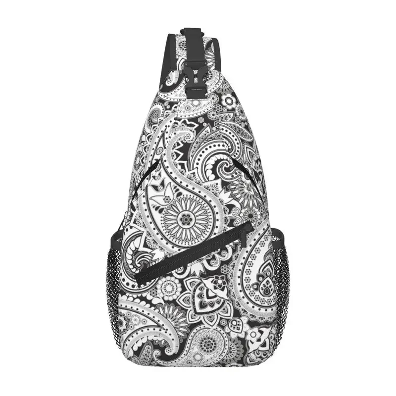 

Ethnic Bohemia Style Paisley Bandana Sling Chest Bag Customized Shoulder Crossbody Backpack for Men Travel Hiking Daypack