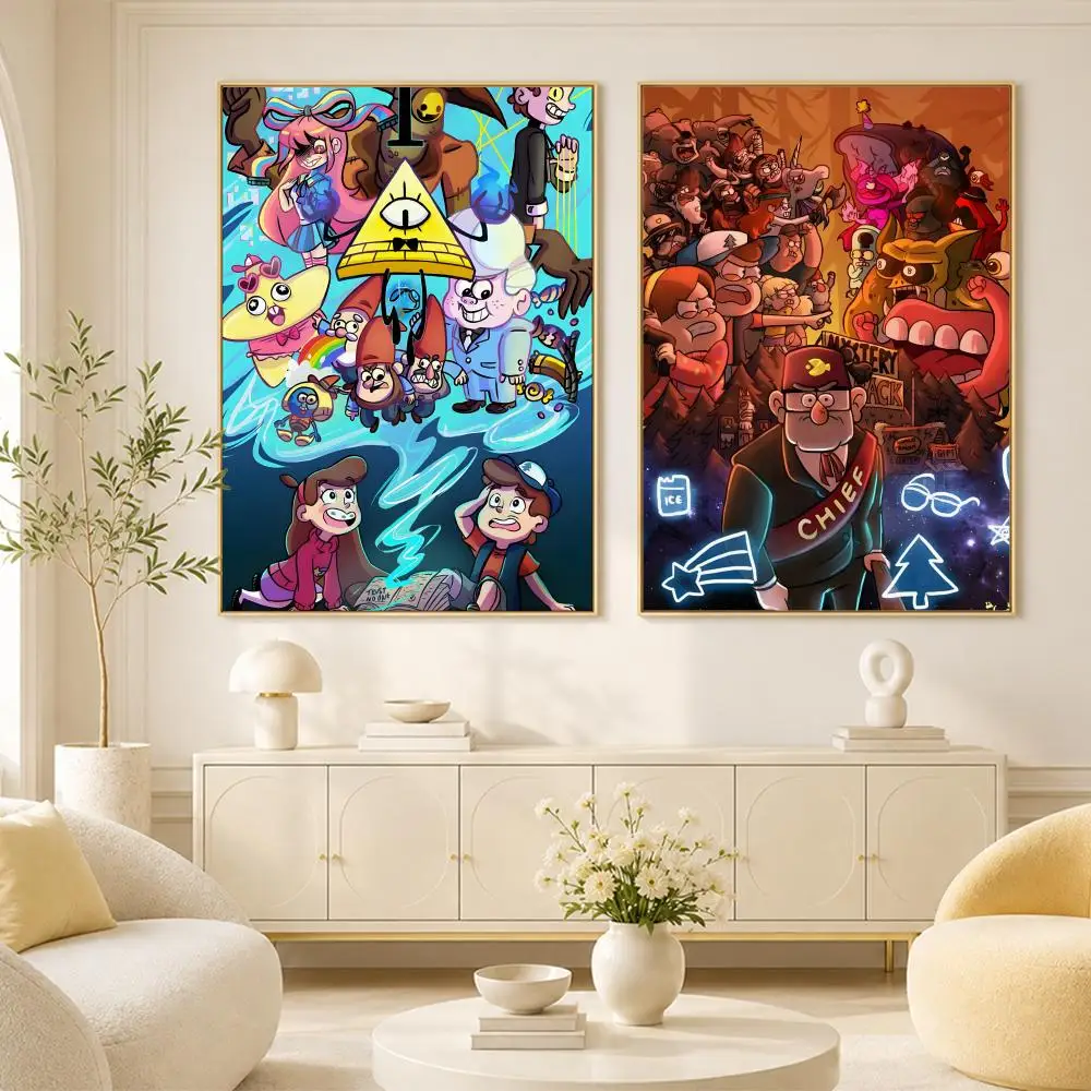 Cartoon G-Gravity Cute Falls BILL CIPHER Poster Room Home Decoration Interior Wall Art Printing Garage Posters Gift