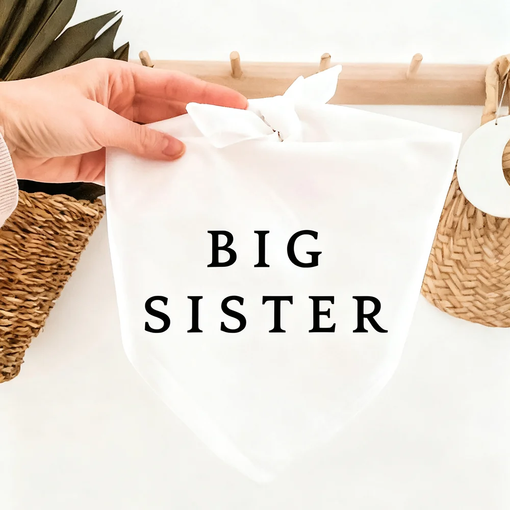 Bandana für große Bruder/Schwester, Hunde für Baby-Ankündigung, Geburt, Schwangerschaft, Mutterschaft, Fotoshooting, Babyparty, Haustier-Geschenk, Boho-Zubehör – Detail 3