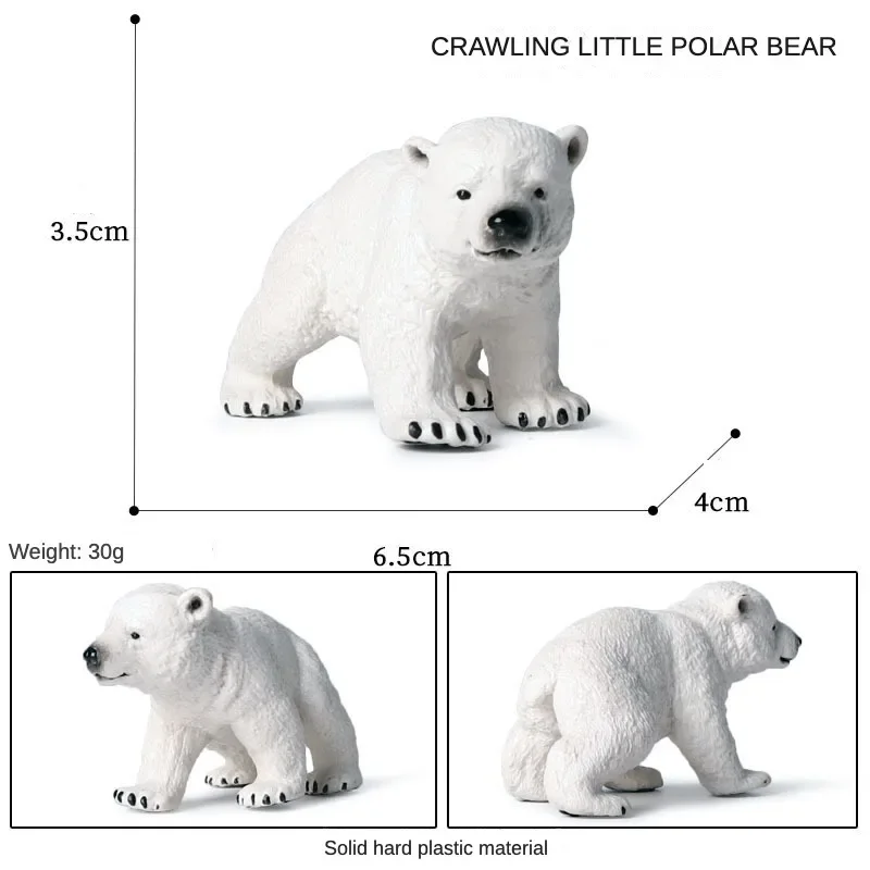 OozDec-figura de oso Polar de 3 piezas para niños, figura de Animal sólido realista, decoración, regalo de cumpleaños