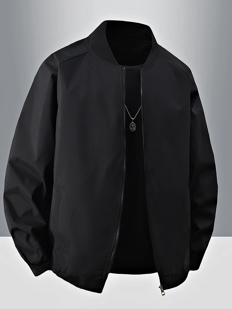 

Мужская бейсбольная куртка-бомбер, осенняя коллекция 2025 года, новая универсальная тонкая куртка-бомбер из полиэстера для активного отдыха