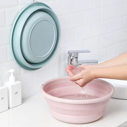 Household Foldable Plastic Basin Portable Student Dormitory Travel Laundry Thickened Wash Basin Bathroom Accessories Household