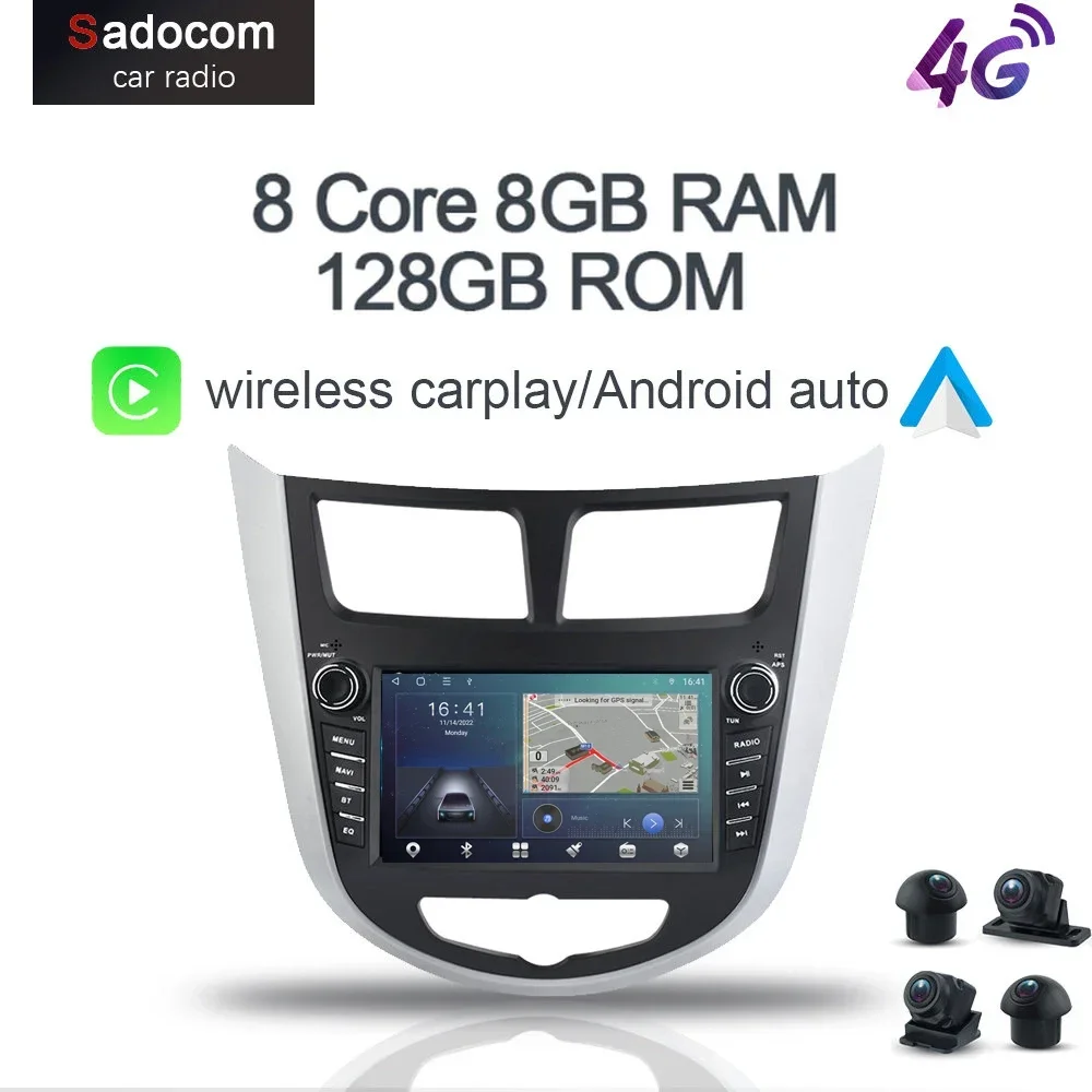 

DSP Android 12,0 128G 8G RAM автомобильный DVD мультимедийный плеер RDS Авторадио GPS автомобильное радио для HYUNDAI Verna Accent Solaris 2011 - 2015